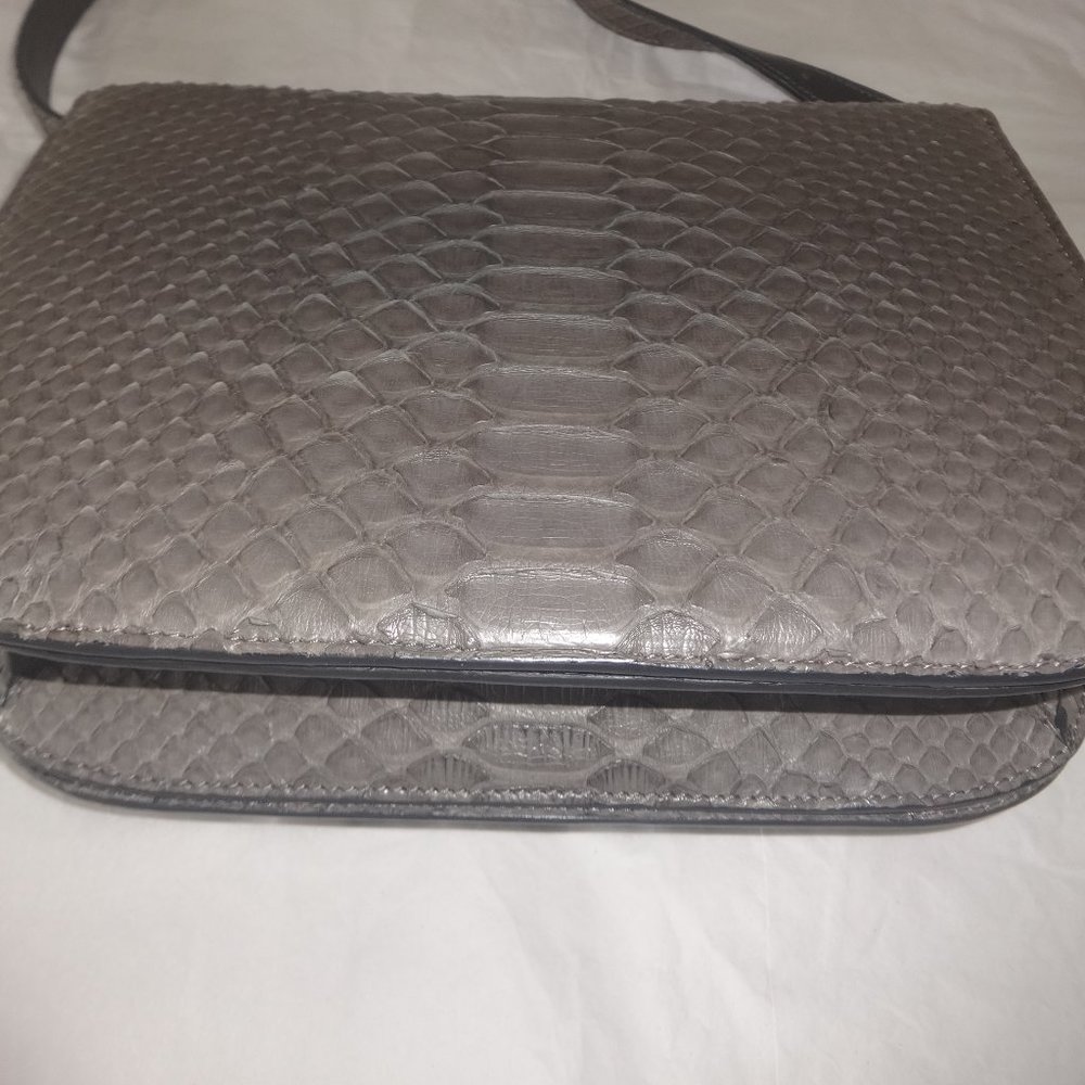 Cline Classic Box Medium Gray Python Skin Leather - image 8
